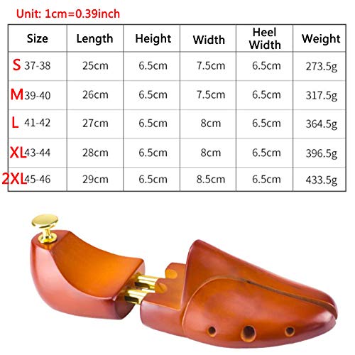LUCKFY Los árboles de Calzado de Hombre - Doble Tubo Ajustable de Madera del Cedro Botas Trees - Árbol del Zapato del Zapato de Madera Camilla Shaper para Hombres y Mujeres, 1 par,L