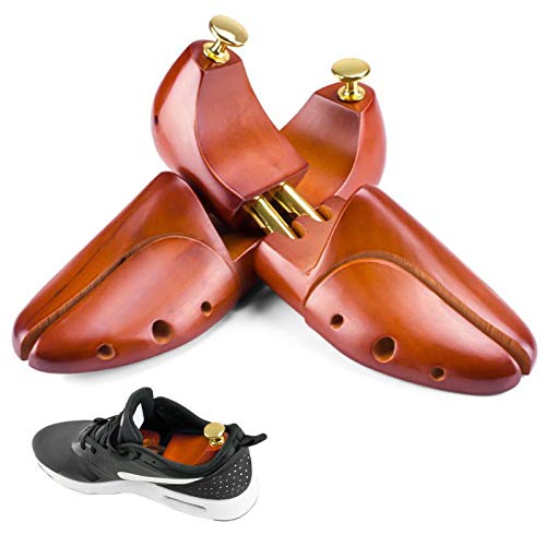 LUCKFY Los árboles de Calzado de Hombre - Doble Tubo Ajustable de Madera del Cedro Botas Trees - Árbol del Zapato del Zapato de Madera Camilla Shaper para Hombres y Mujeres, 1 par,L