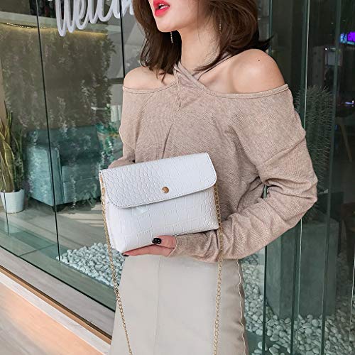 Luckycat bolso de mujer elegante bolso de hombro correa de cadena metálica bolso de cuero de la PU bolsos cruzados bolsa de embragues Bolsos de mano Mujer