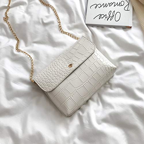 Luckycat bolso de mujer elegante bolso de hombro correa de cadena metálica bolso de cuero de la PU bolsos cruzados bolsa de embragues Bolsos de mano Mujer