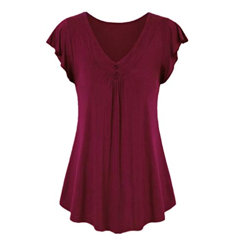 Luckycat Mujer Camiseta Deportiva Camiseta Mangas Corta Top Deportivo Mujer Camisas Mujer de Vestir Camiseta Tirantes Mujer Basica Gym t Shirt Sportshirt Blusas Mujer Tallas Grandes