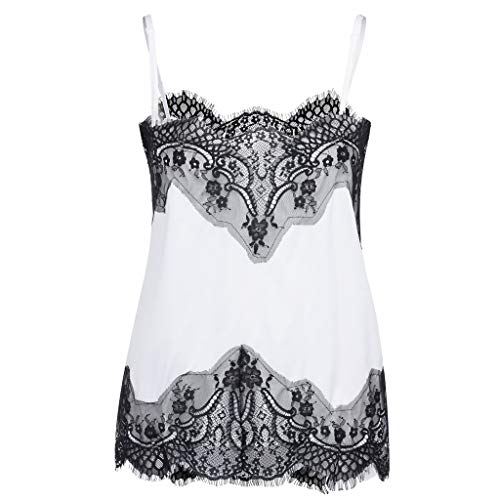 Luckycat Mujeres Camiseta Sin Mangas Encaje Chaleco Casual Tops Blusas Verano Estampado de Leopardo