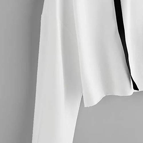 LUCKYCAT Sudadera con Capucha de Manga Larga para Mujer de Moda Casual Jersey Blusa sólida (Blanco, Pequeña)