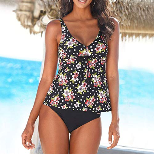 Luckycat Tankinis Bikini de Mujer Push up de Dos Piezas Talla Grande Conjunto Mujer de Rayas Ropa Baño Pantalon y Top Sin Manga Bañadores Mujer Talla Grande Bikinis