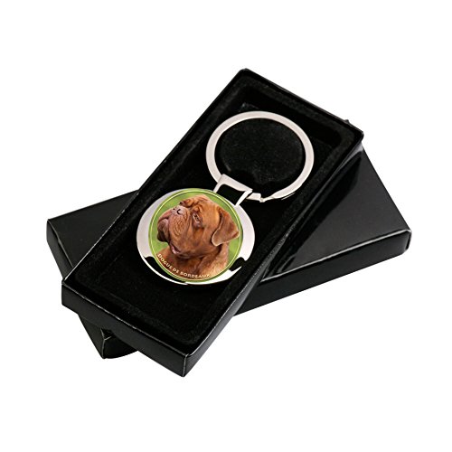 LUKKA Burdeos Bulldog llavero en paquete de regalo.