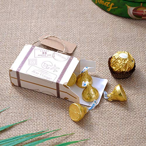 Lumanuby. 100 Mini Maletas de Regalo para Bodas con Colgante de Regalo para Dulces, Caramelos, Papel de Chocolate, Dulces Cajas de Regalo para Compromiso, Baby Show, cumpleaños