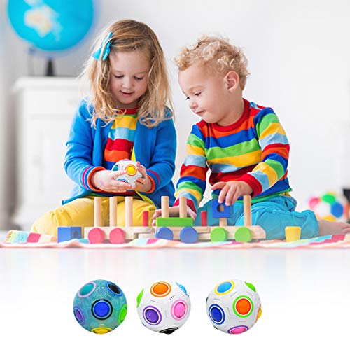 lunaoo Magic Rainbow Ball Puzzle, 4 Piezas Spherical Cube Juguete para Niños