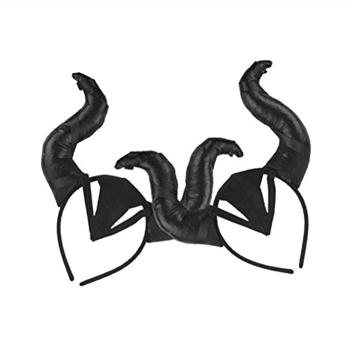 LUOEM Traje de Halloween Toros Cuernos Diadema Cuerno de Buey Cosplay Headwear Apoyos de la Foto del aro del Pelo Regalos de Halloween para los Amigos