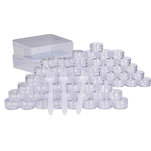 Luoistu 64 Pcs 5 ml Envases Cosméticos Vacíos, Latas de Plástico Transparente, para Lápiz Labial, Sombra de Ojos, Muestras de Cosméticos