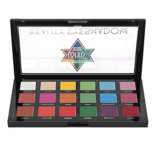 LUOLENG Paleta de sombra de ojos a prueba de agua con 18 colores, paleta de maquillaje de alta pigmentación con no floración para principiantes y maquilladores profesionales