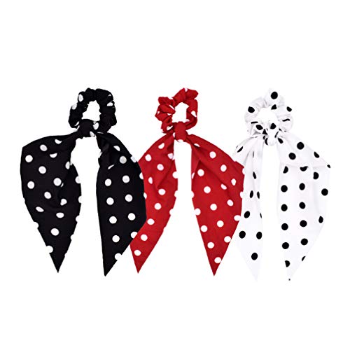 Lurrose - 3 piezas de cintas para el pelo para coleta con lazos para el pelo, accesorios para mujeres y niñas