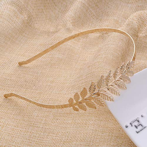 Lurrose 4 piezas accesorios para el cabello de hoja dorada diadema hoja metal peine lateral pinza pelo cocodrilo pinza para el cabello joyería cabello nupcial tocado hoja para niñas mujer