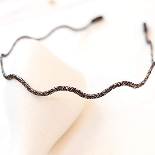 Lurrose Diadema de brillo 6pcs aro de pelo de onda fina diadema lisa decorativa brillante para mujer