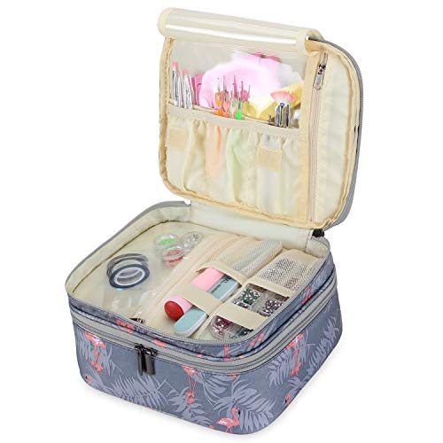 Luxja Organizador de esmaltes de uñas, esmaltes de uñas Estuche, Porta esmaltes de uñas- Sostiene 30 Botellas (15 ml - 0.5 FL.oz), Bolsa de Almacenamiento de Doble Capa para lacas y manicuras