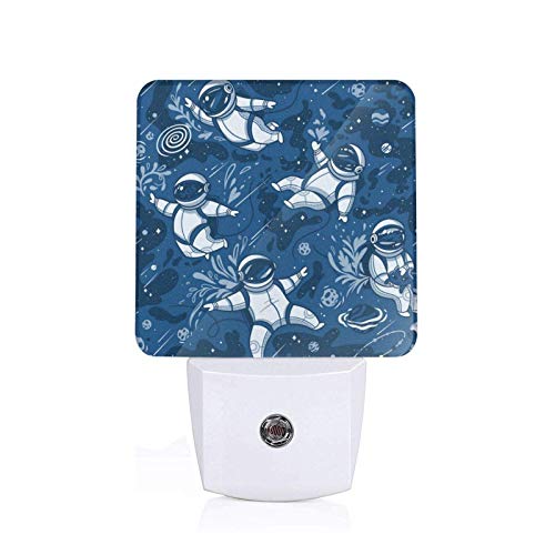 Luz de noche LED Space -Sos Lámpara con sensor automático de anochecer a amanecer para dormitorio, baño, cocina, pasillo, escaleras (plug-in)