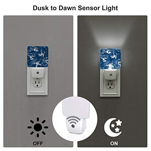 Luz de noche LED Space -Sos Lámpara con sensor automático de anochecer a amanecer para dormitorio, baño, cocina, pasillo, escaleras (plug-in)