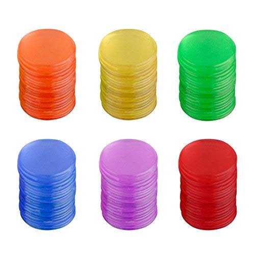 Lvcky - 120 marcadores de plástico transparentes para contar, fichas de bingo con bolsa de almacenamiento
