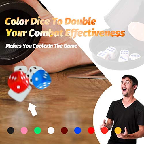 Lvcky Juego de Dados punteados de 50Pcs 6 Dices Dados con Bolsas de Terciopelo Bar KTV Favor de Fiesta Color Surtido 16mm Color Mezclado Color Color Mezclado