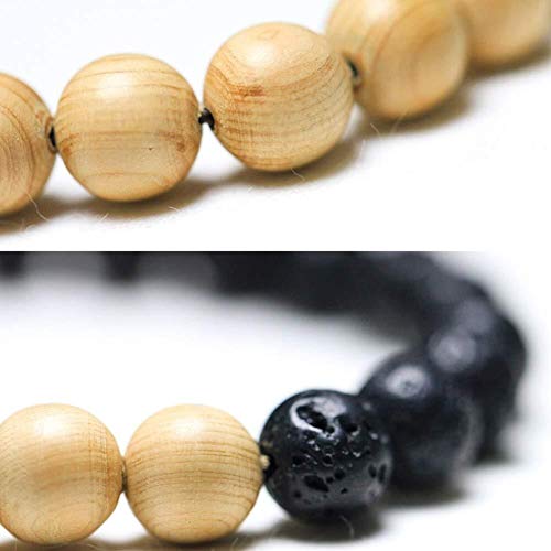 LXDDJsl - Pulsera de cuentas de madera tibetana budista volcánica de piedra de Thuja de madera con diseño único y elástico para regalos (color: B, tamaño: 18 mm)