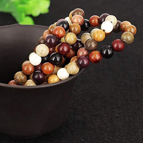 LXDDJsl - Pulsera de madera, 108 cuentas de colores naturales tibetanos para regalos (tamaño: 8 mm)