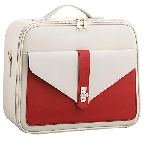 LYN Bolsa De Maquillaje, Neceser Portátil para Viajar, para Mujeres Y Niñas, Bolsa De Aseo,Portacepillos Cosmético Grande,Bolsa De Almacenamiento De Cosméticos Rojo Neto,C