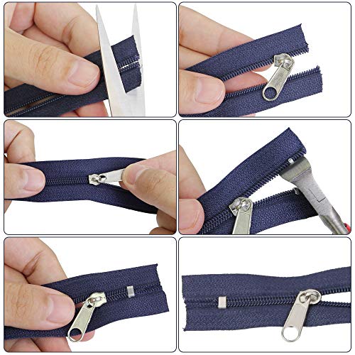 LYTIVAGEN Piezas de Repuesto de Cremallera, Kit de Reparación de Cremallera de 85 PCS, Cabezas de Cremallera con Herramienta de Alicantes par bolsas, Chaquetas, Jeans