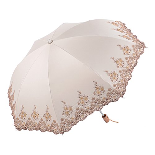 LYYUMBRELLAS Torsiones y Vueltas Bordados Paraguas Protectores solares de Vinilo Anti-UV Sombrilla Paraguas Soleado (Color : #4)