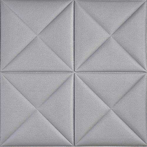 LZYMLG Adhesivos de pared de espuma tridimensional 3d habitación infantil anticolisión autoadhesiva papel tapiz jardín de infantes sala de estar dormitorio decoración pegatinas Gris plateado