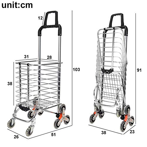 Macallen Carrito de Ruedas Plegable con Escaleras Ruedas para Subir Peso Ligero Supermercado