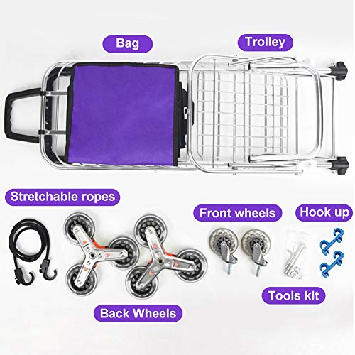 Macallen Carrito de Ruedas Plegable con Escaleras Ruedas para Subir Peso Ligero Supermercado