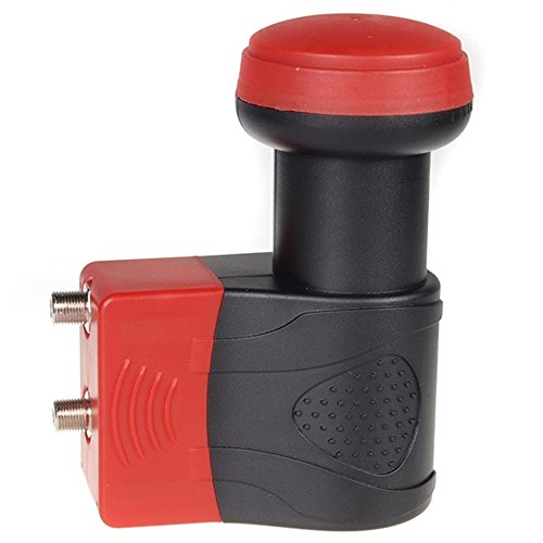 Maclean MCTV-670 - Convertidor de señal satélite LNB 2 Salidas Twin High Gain (0,1 dB, Compatible con televisión en Alta definición) 3D Full HD