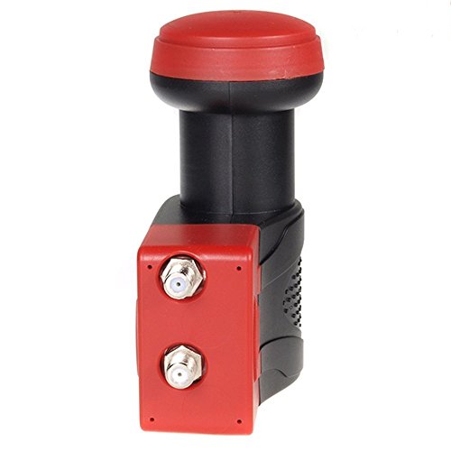 Maclean MCTV-670 - Convertidor de señal satélite LNB 2 Salidas Twin High Gain (0,1 dB, Compatible con televisión en Alta definición) 3D Full HD