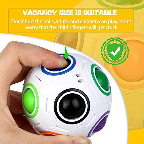Magic Ball Fidget Rainbow Ball 3D Puzzle Cube Speed Bola del Arco Iris Educación Juguetes Anti Estrés para Niños Adultos Adolescentes (Blanco)