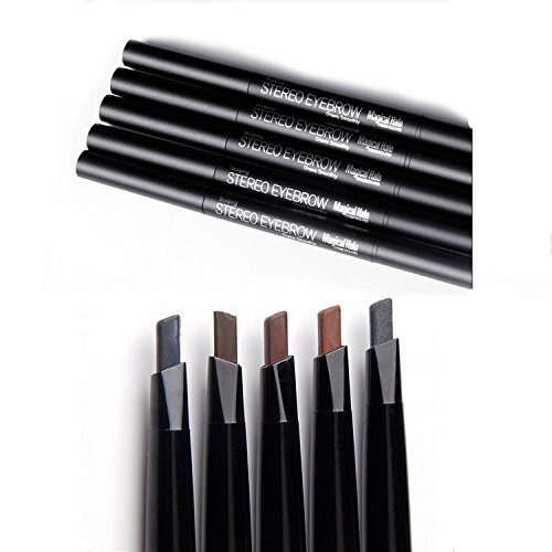 Magical Halo Lápiz de cejas Marrón claro Ceja de precisión resistente al agua de doble punta (Marrón claro/Light Brown # 4)