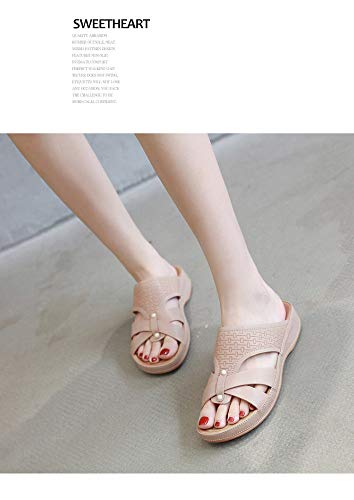 Magicrulu Zapatillas de Playa Zapatillas de Playa Suelas Gruesas y cómodas Madres de Mujer Embarazada Albaricoque 37