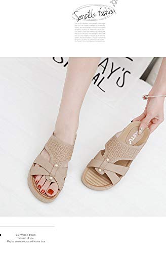 Magicrulu Zapatillas de Playa Zapatillas de Playa Suelas Gruesas y cómodas Madres de Mujer Embarazada Albaricoque 37