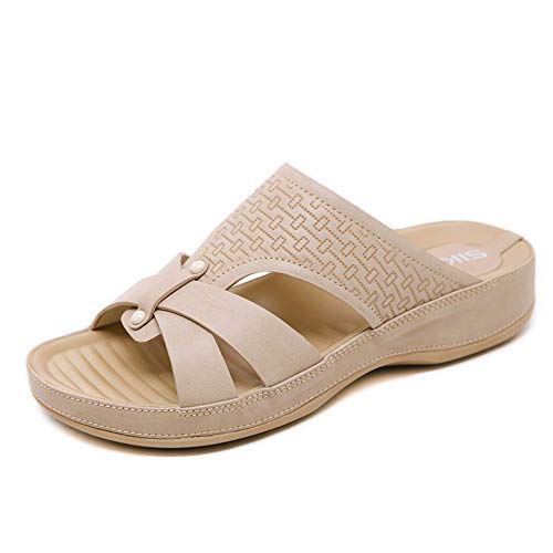 Magicrulu Zapatillas de Playa Zapatillas de Playa Suelas Gruesas y cómodas Madres de Mujer Embarazada Albaricoque 37