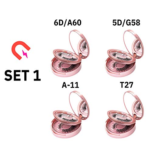 Magnética Eyelashs Conjunto Impermeable De Larga Duración Extensión De Pestañas Pestañas Naturales Mink Pestañas Falsas Al Por Mayor De Eyelashe, 4Pcs