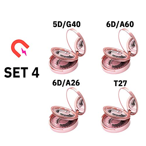 Magnética Eyelashs Conjunto Impermeable De Larga Duración Extensión De Pestañas Pestañas Naturales Mink Pestañas Falsas Al Por Mayor De Eyelashe, 4Pcs