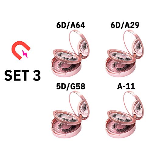 Magnética Eyelashs Conjunto Impermeable De Larga Duración Extensión De Pestañas Pestañas Naturales Mink Pestañas Falsas Al Por Mayor De Eyelashe, 4Pcs