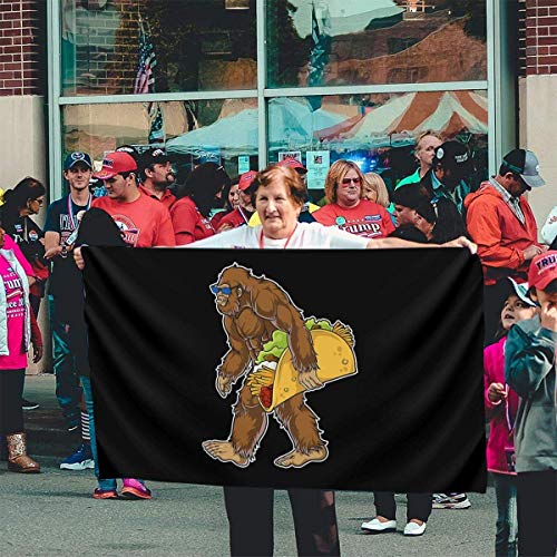 maichengxuan Bandera 3 X 5 Ft Bigfoot Sasquatch Carrying Taco Home Decoration Durable Polyester for Outdoor/Indoor/Garden