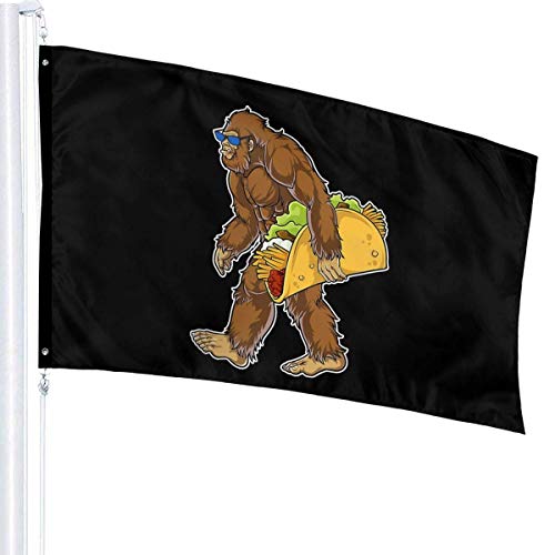 maichengxuan Bandera 3 X 5 Ft Bigfoot Sasquatch Carrying Taco Home Decoration Durable Polyester for Outdoor/Indoor/Garden