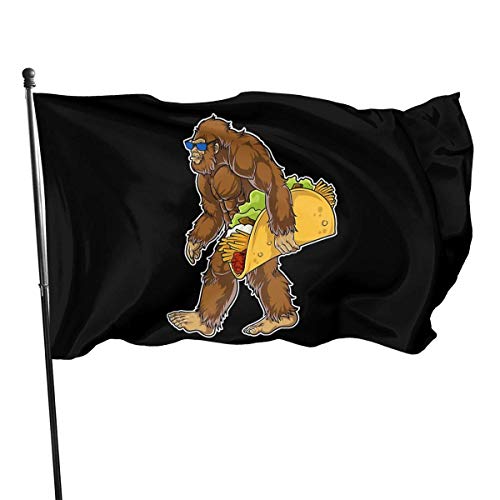 maichengxuan Bandera 3 X 5 Ft Bigfoot Sasquatch Carrying Taco Home Decoration Durable Polyester for Outdoor/Indoor/Garden