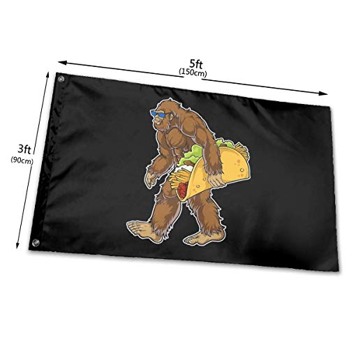 maichengxuan Bandera 3 X 5 Ft Bigfoot Sasquatch Carrying Taco Home Decoration Durable Polyester for Outdoor/Indoor/Garden
