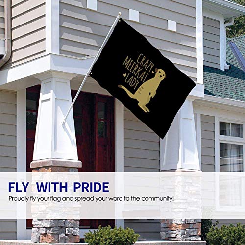 maichengxuan Bandera de Jardín 3 X 5 Ft Crazy Meerkat Lady Home Decoration Durable Polyester for Outdoor/Indoor/Garden