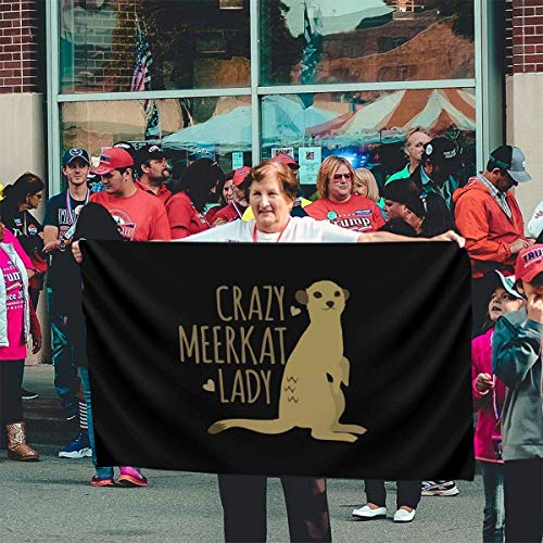 maichengxuan Bandera de Jardín 3 X 5 Ft Crazy Meerkat Lady Home Decoration Durable Polyester for Outdoor/Indoor/Garden