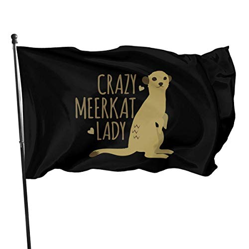 maichengxuan Bandera de Jardín 3 X 5 Ft Crazy Meerkat Lady Home Decoration Durable Polyester for Outdoor/Indoor/Garden