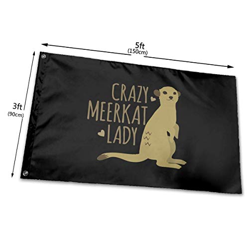maichengxuan Bandera de Jardín 3 X 5 Ft Crazy Meerkat Lady Home Decoration Durable Polyester for Outdoor/Indoor/Garden