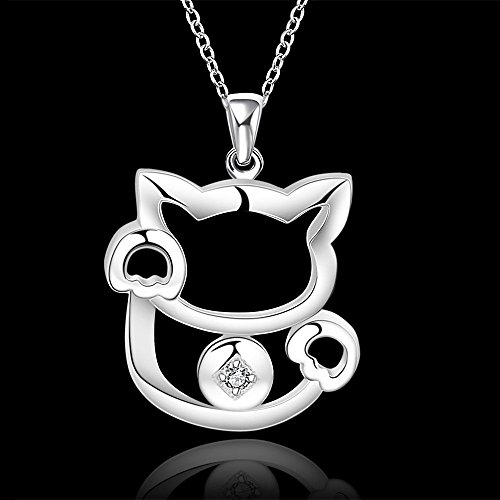 Majesto Juego de Joyas - Conjunto Colgante de Collar y Pendientes y Pulsera Gato Cristal para Mujer Adolescente niña pequeña mamá - Accesorio de joyería de Regalo Premium 18ct Chapado en Oro