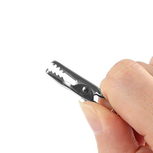 MakerStack 60pcs Pinzas de cocodrilo Pinzas de cocodrilo de Metal Pinzas de cocodrilo de Plomo de Prueba para el Trabajo de Prueba eléctrica (35 mm)